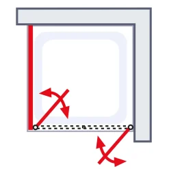 Pendeltür Sunny inkl Seitenwand und Duschwanne 90 x 90 cm*Schulte Hot
