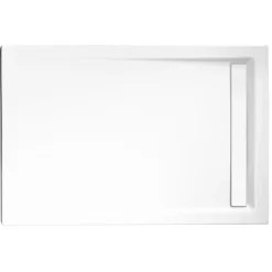 Schiebetür Master Class inkl Seitenwand 120 x 90 cm weiß Rinne chrom rechts^Schulte Best