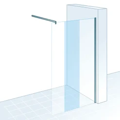 Walk In Duschwand Alexa Style 190 x 100 cm ESG 5 mm fixil*Schulte New