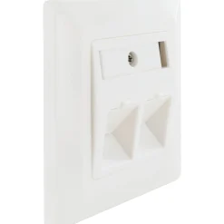 Keystone Anschlussdose 2-fach Unterputz mit Schrägauslass^Schwaiger