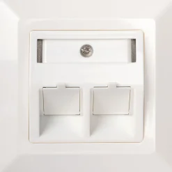 Keystone Anschlussdose 2-fach Unterputz mit Schrägauslass^Schwaiger