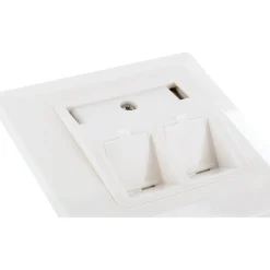 Keystone Anschlussdose 2-fach Unterputz mit Schrägauslass^Schwaiger