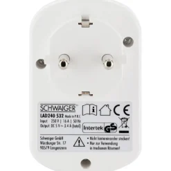 Ladegerät mit 2-fach USB 3.4A 230 V weiß*Schwaiger Hot