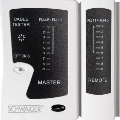 Netzwerkkabeltester für RJ45 und RJ11*Schwaiger Discount