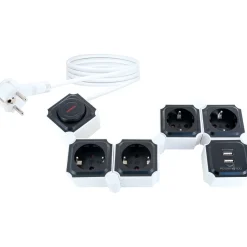 Steckdosenleiste mit USB schwarz^Schwaiger New