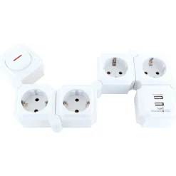 Schwaiger Steckdosenleiste mit USB weiß