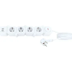 Schwaiger Steckdosenleiste mit USB weiß