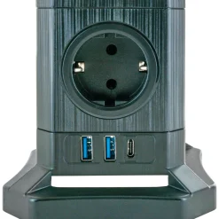 Steckdosentower 5-fach mit 2-fach USB A mit USB C^Schwaiger Hot