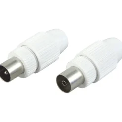 IEC-Koax-Set weiß Stecker und Buchse*Schwaiger New