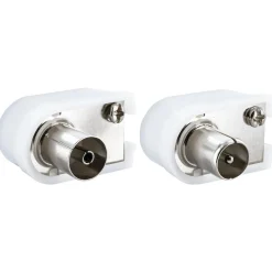 IEC-Winkelstecker/Buchse-Set für Sat-Kabel und Dose^Schwaiger Clearance