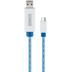 Micro-USB-Kabel leuchtend 0,8m weiß^Schwaiger Online