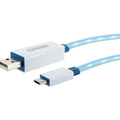 Micro-USB-Kabel leuchtend 0,8m weiß^Schwaiger Online