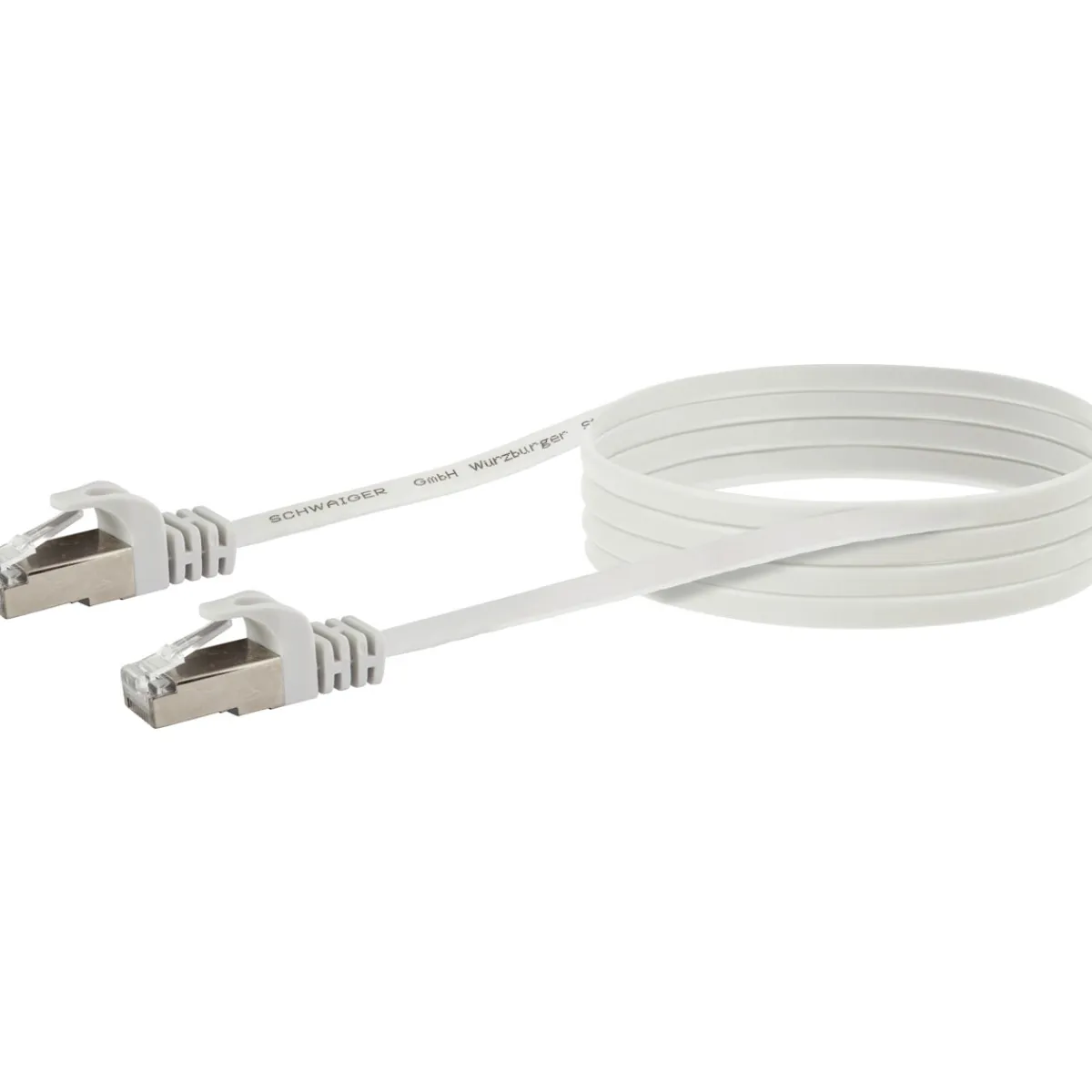 Schwaiger Ntzwerk-Flachkabel CAT6,5m weiß