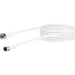 Schwaiger SAT-Antennenkabel 75 dB 3 m weiß mit F-Stecker und IEC Buchse