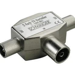 TV-Aufsteckverteiler 2-fach metall^Schwaiger New