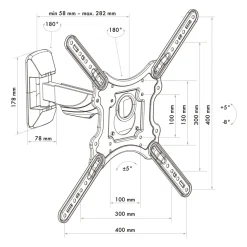 Schwaiger TV-Wandhalter Motion 3 58 bis 190 cm schwarz