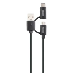 Schwaiger USB-3.1-A-Kabel mit C-Stecker/2.0 Micro1m schwarz