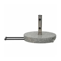 Siena Garden Granit-Schirmständer 40 kg, Ø50x8 cm, hellgrau, für Schirmstock-Ø 25-48 mm, inkl. Rollen