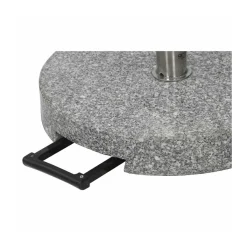 Siena Garden Granit-Schirmständer 40 kg, Ø50x8 cm, hellgrau, für Schirmstock-Ø 25-48 mm, inkl. Rollen