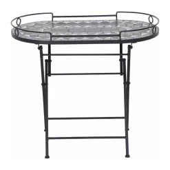 Siena Garden Serviertisch Como 41 x 67,5 x 60 cm matt schwarz/dunkelgrau