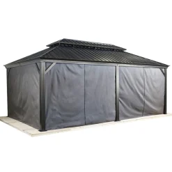 Pavillon Messina 1220 inkl. Moskitonetz 363x598x307,1cm Anthrazit*Sojag New