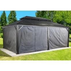 Pavillon Messina 1220 inkl. Moskitonetz 363x598x307,1cm Anthrazit*Sojag New