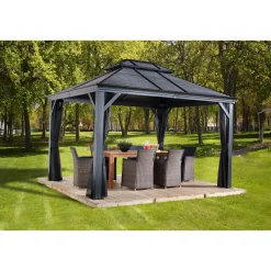 Sojag Pavillon Mykonos 1014 inkl. Moskitonetz 299x425x291,4cm Basaltgrau