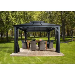 Sojag Pavillon Mykonos 1012 inkl. Moskitonetz 299x364x291cm Basaltgrau