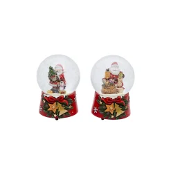 Spieluhr Schneekugel Santa sortiert Poly 14,5 cm