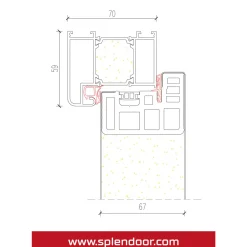 SplenDoor Premium-Haustür Passivedoor Kalmar energiesparend nussbaum 110 x 210 cm links