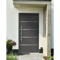 Premium-Haustür Passivedoor Visby RC2 energiesparend einbruchsicher anthrazit 100 x 210 cm links*SplenDoor Outlet