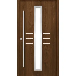 SplenDoor Premium-Haustür Passivedoor Lund RC2 energiesparend einbruchsicher nussbaum 110 x 210 cm links