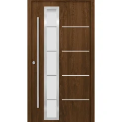 Premium-Haustür Passivedoor Uppsala energiesparend nussbaum 100 x 200 cm links^SplenDoor New