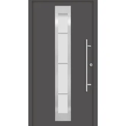 Premium-Haustür Passivedoor Malmo RC2 energiesparend einbruchsicher anthrazit 110 x 210 cm rechts^SplenDoor Discount