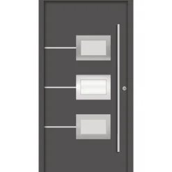 Premium-Haustür Passivedoor Bergen RC2 energiesparend einbruchsicher anthrazit 100 x 200 cm rechts^SplenDoor Discount