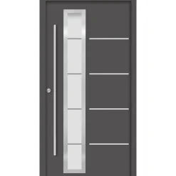 SplenDoor Premium-Haustür Passivedoor Uppsala energiesparend anthrazit 100 x 210 cm links