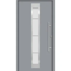 SplenDoor Premium-Haustür Passivedoor Malmo RC2 energiesparend einbruchsicher grau 110 x 210 cm rechts