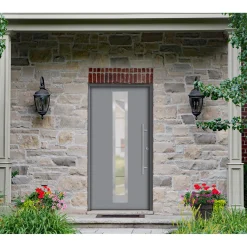 SplenDoor Premium-Haustür Passivedoor Malmo RC2 energiesparend einbruchsicher grau 110 x 210 cm rechts