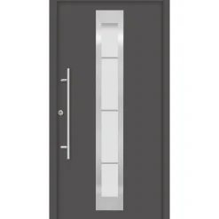 SplenDoor Premium-Haustür Passivedoor Malmo RC2 energiesparend einbruchsicher anthrazit 100 x 200 cm links