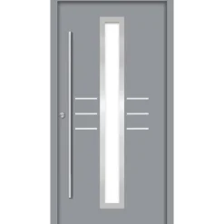 Premium-Haustür Passivedoor Lund energiesparend grau 100 x 200 cm links*SplenDoor Online