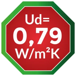 SplenDoor Premium-Haustür Passivedoor Uppsala energiesparend nussbaum 110 x 210 cm rechts
