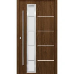 Premium-Haustür Passivedoor Uppsala RC2 energiesparend einbruchsicher nussbaum 110 x 210 cm links*SplenDoor Hot