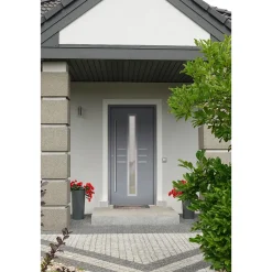 Premium-Haustür Passivedoor Lund RC2 energiesparend einbruchsicher grau 100 x 200 cm links*SplenDoor Sale