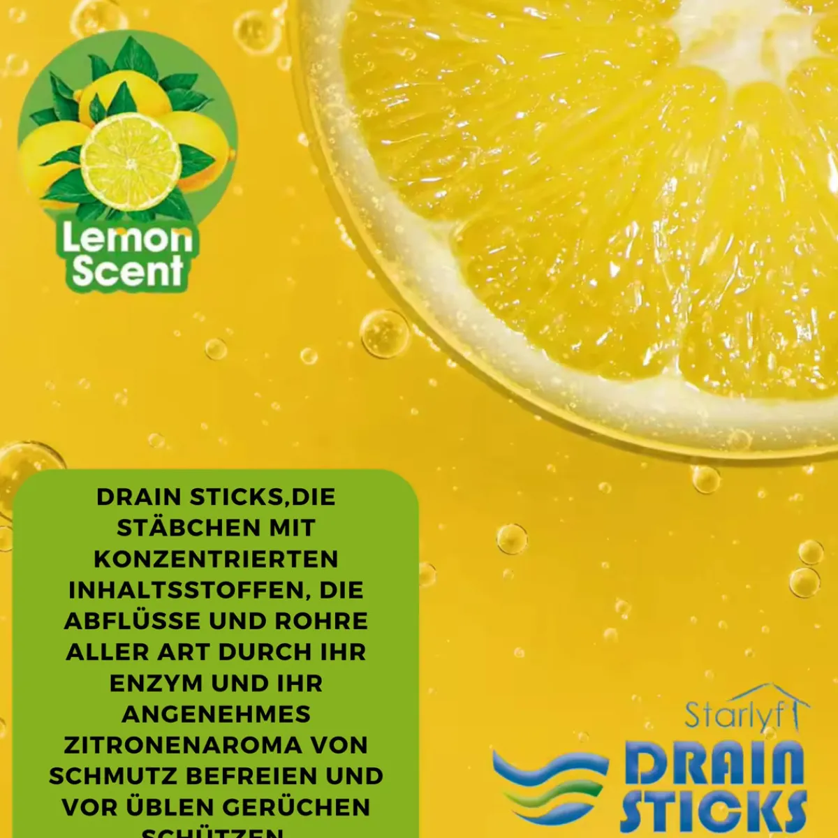 Abflussreiniger Stäbchen Drain Sticks 12 Stück Zitronenduft*Starlyf Hot