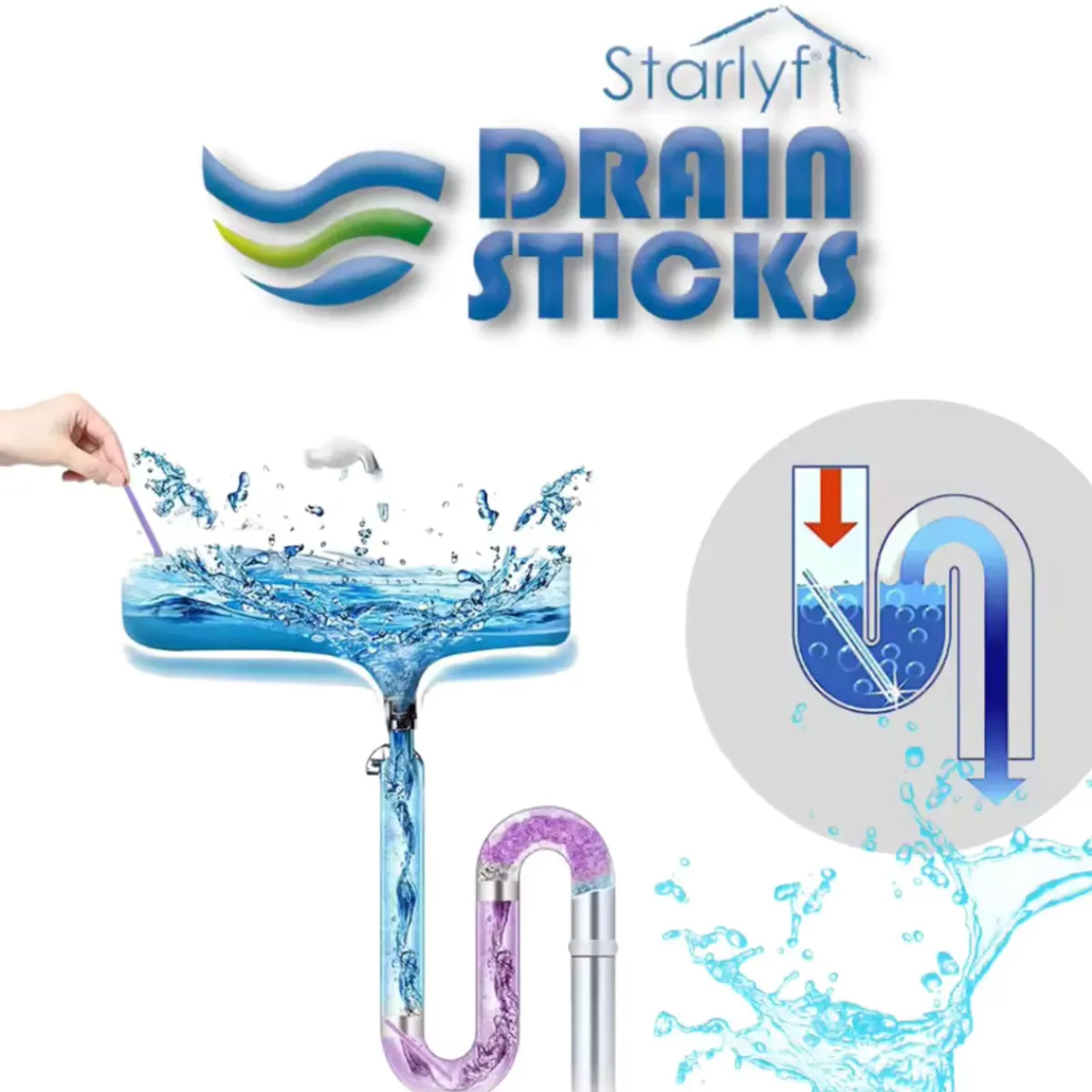 Abflussreiniger Stäbchen Drain Sticks 12 Stück Zitronenduft*Starlyf Hot