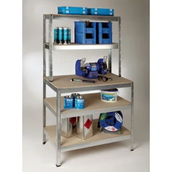 Stecksystem-Stufenregal Metall 5 Holzböden HxBxT 1800 x 100 x 300/600 cm* Best