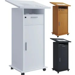 VCM Stehpult Meeta mit Tür braun