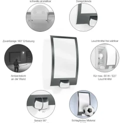 Steinel Sensor-Außenleuchte L 22 S anthrazit