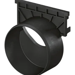 Stirnwand mit Stutzen schwarz