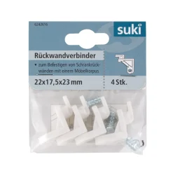 Rückwandverbinder Kunststoff 2,2 x 1,7 cm 4 Stück^Suki Online